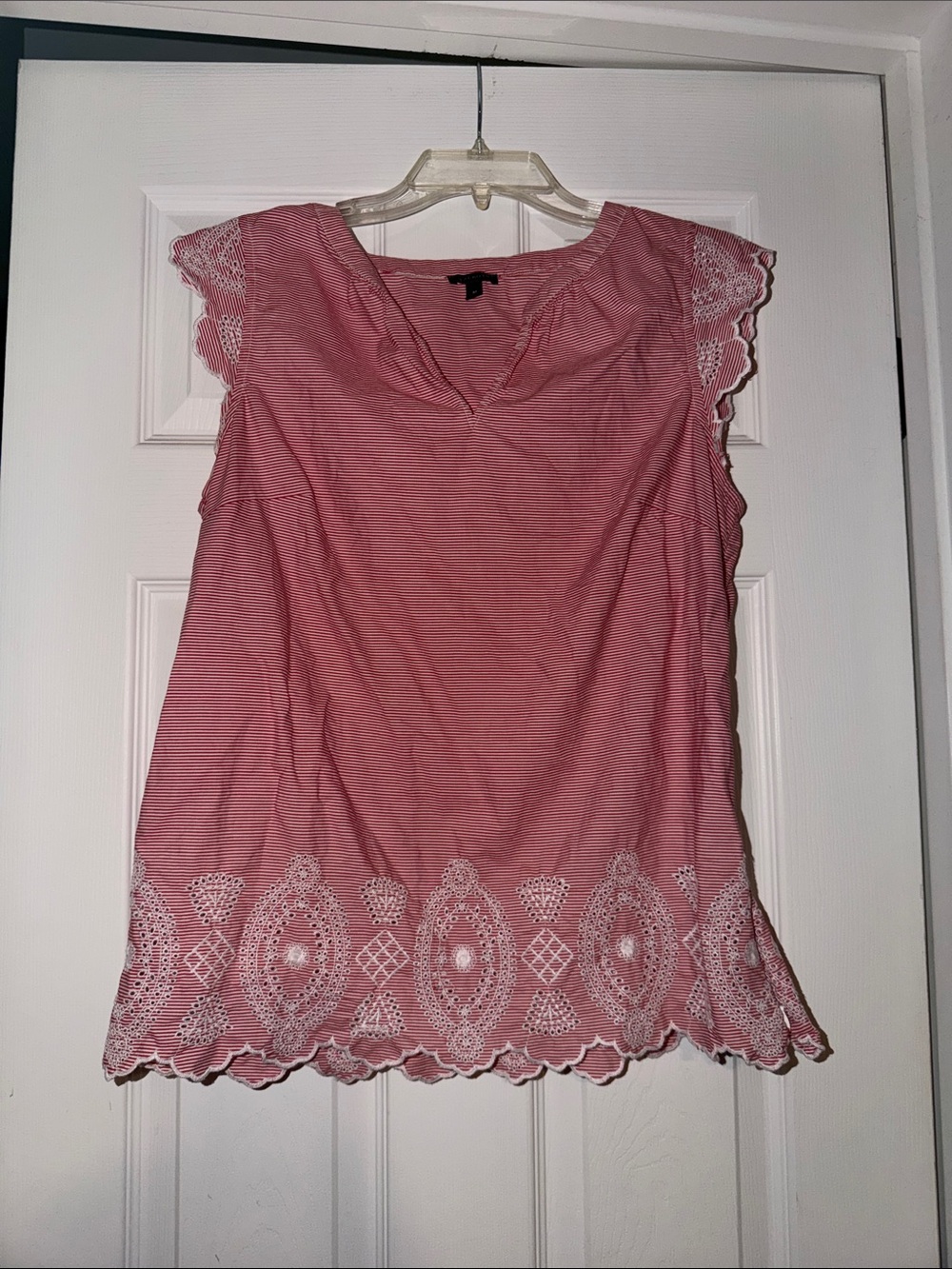 Talbots Pink Lace-Trim Sleeveless Tank